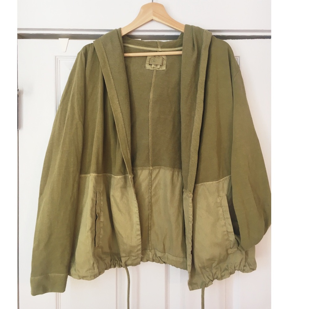 9-H15 STCL Anthropologie green hooded jacket
